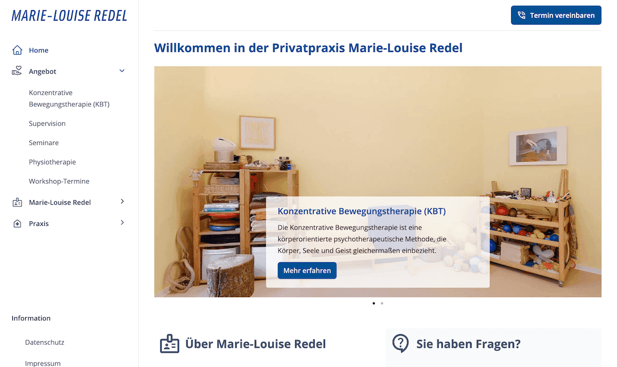 Marie Louise Redel – Privatpraxis für Physiotherapie & Konzentrative Bewegungstherapie (KBT) | Berlin